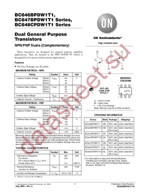 BC846BPDW1T1G datasheet  